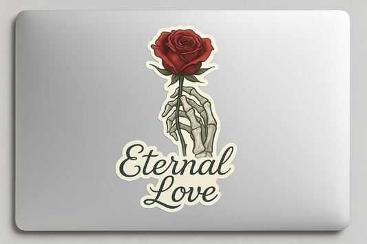Skeleton Hand Rose Sticker Decal Vinyl Laptop Car Window Bumper AUTO Water Bottle Helmets Waterproof Eternal Love