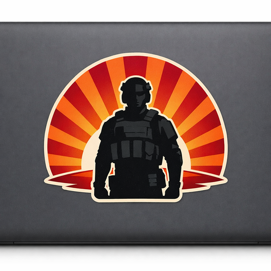Sun Warrior Sticker Decal Vinyl Laptop Car Window Bumper AUTO Water Bottle Helmets Waterproof Rising