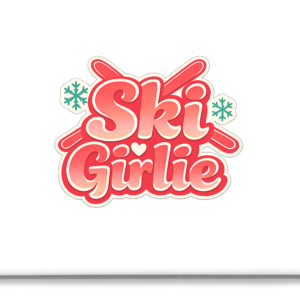 Ski Girlie Sticker Decal Vinyl Laptop Car Window Bumper AUTO Water Bottle Helmets Waterproof Skiing