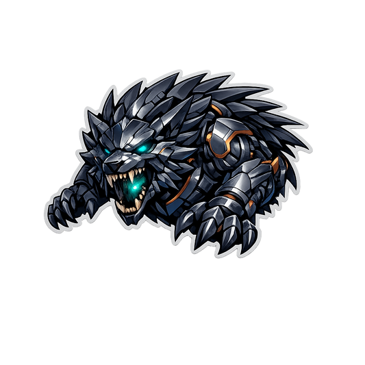 Armored Beast Sticker Decal Vinyl Laptop Car Window Bumper AUTO Bottle Water Bottle Helmets Waterproof Roaring Creature