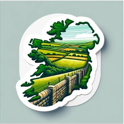 Vinyl sticker: Ireland-Northern Ireland Border Sticker for Laptop, Wall, Car, Window, Bumper, Truck, Waterproof, Auto, Water Bottle, and More. Unique Design Featuring The Ireland-Northern Ireland Border