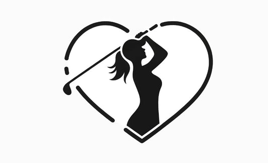 Vinyl sticker: Horizontal Woman Golfer and Heart Sticker - Waterproof Decal for Cars, Laptops, and Water Bottles, UV-Resistant (4)