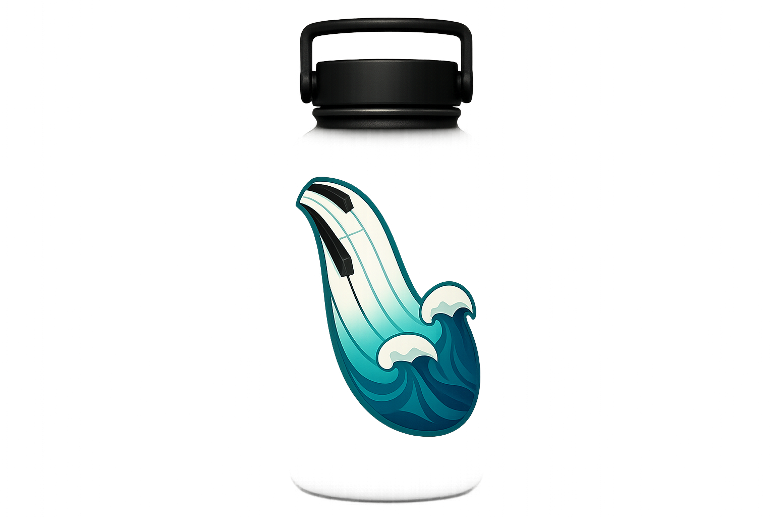 Piano Keys Ocean Waves Sticker Decal Vinyl Laptop Car Window Bumper AUTO Water Bottle Helmets Waterproof