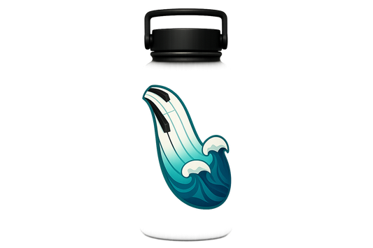 Piano Keys Ocean Waves Sticker Decal Vinyl Laptop Car Window Bumper AUTO Water Bottle Helmets Waterproof