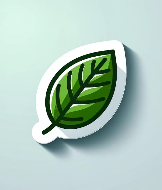 Vinyl sticker: Minimalist Green Leaf Sticker - Eco-Friendly Decal for Laptops, Eco Products, Green-Themed Decor - Vinyl Sticker for Nature Lovers