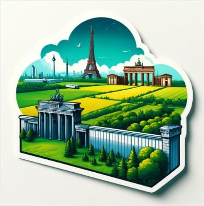 Vinyl sticker: France-Germany Border Sticker for Laptop, Wall, Car, Window, Bumper, Truck, Waterproof, Auto, Water Bottle, and More. Unique Design Featuring The France-Germany.