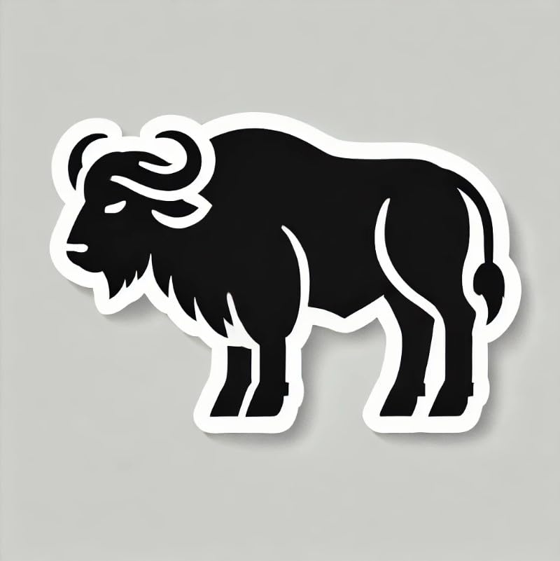 Vinyl sticker: Minimalist Buffalo Silhouette Sticker for Laptop, Car, Wall, Bumper, Window, Truck, Waterproof Decal for Water Bottle (4)