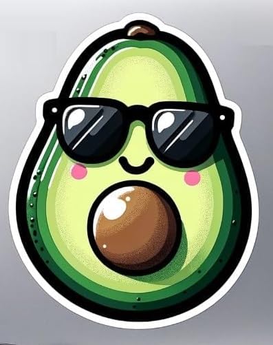 Vinyl sticker: Cool Avocado Sticker - Trendy Sunglasses Avocado Decal for Laptops and Water Bottles (4)
