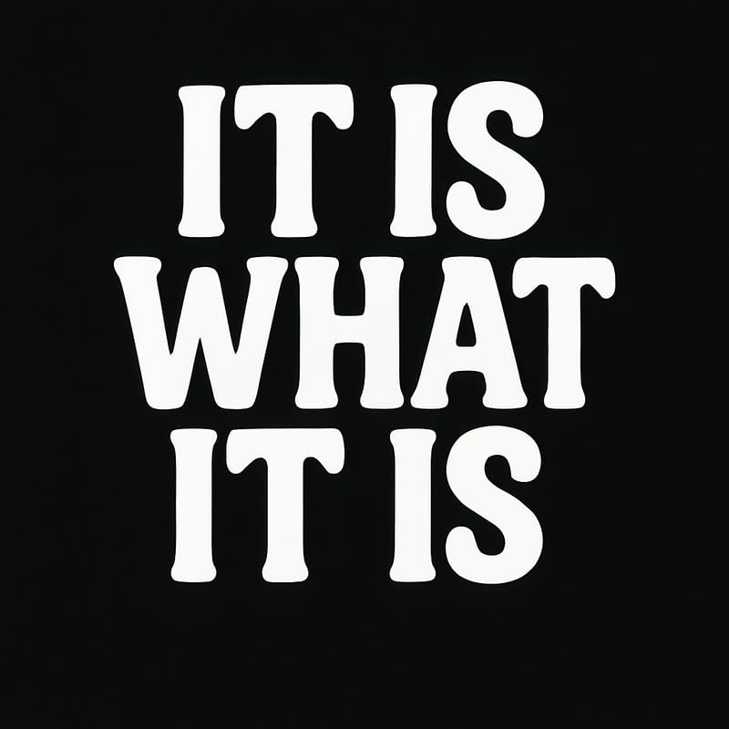 Vinyl sticker: Laptop Window Wall Car Bumper Sticker Waterproof Decal Auto Truck Water Bottle Cut Vinyl Transfer “It is What It is” White Text Clean Minimalist Look