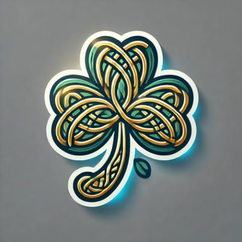 Vinyl sticker: Celtic Knotwork Shamrock Glow Laptop Wall Car Window Bumper Sticker Decal Truck Waterproof Auto Water Bottle