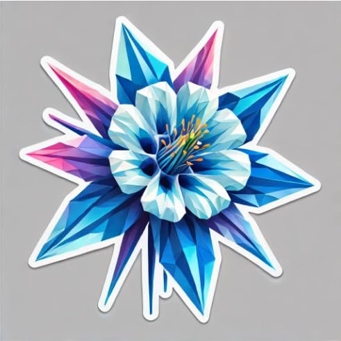 Vinyl sticker: Colorado Blue Columbine Geometric Laptop Wall Car Window Bumper Sticker Decal Truck Waterproof Auto Water Bottle. (6)