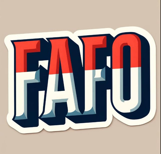 Vinyl sticker: FAFO American Pride Decal – Bold Realistic Flag Colors, Durable Waterproof Sticker for Auto, Laptop, and Window Use