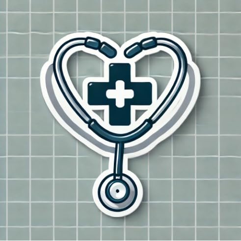Vinyl sticker: Doctors' Day Stethoscope Heart Laptop Wall Car Window Bumper Sticker Decal Truck Waterproof Auto Water Bottle