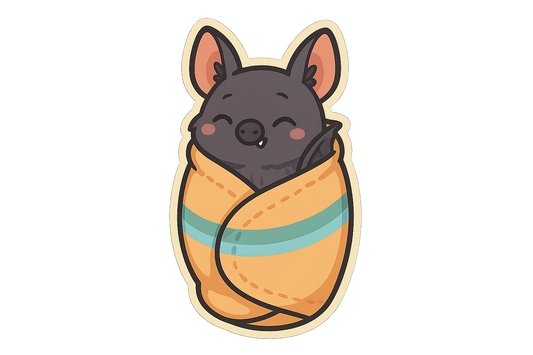 Cute Bat Burrito Sticker Decal Vinyl Laptop Car Window Bumper AUTO Water Bottle Helmets Waterproof
