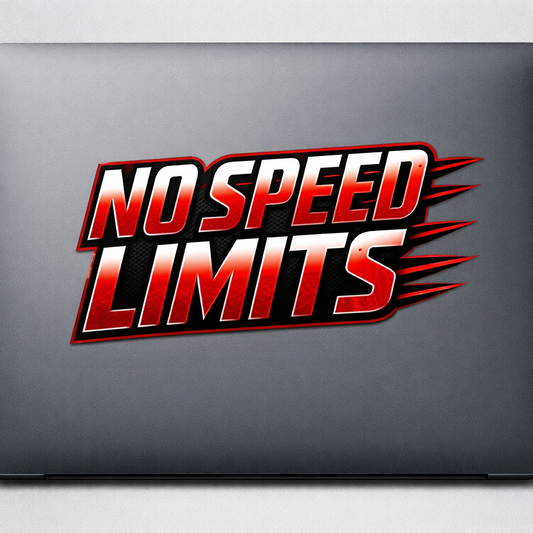 NO SPEED LIMITS Sticker Decal Vinyl Laptop Car Window Bumper AUTO Water Bottle Helmets Waterproof Racing Typography