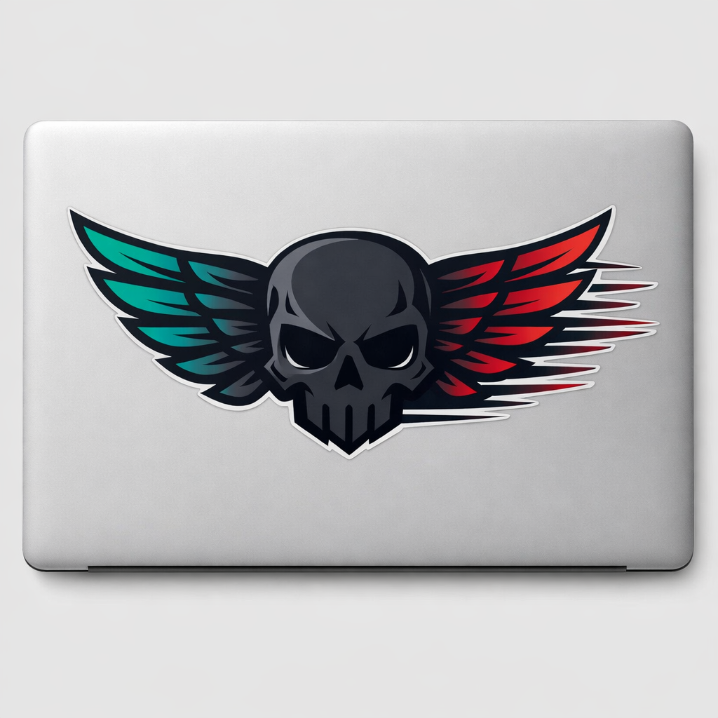 Death Symbol Wings Sticker Decal Vinyl Laptop Car Window Bumper AUTO Water Bottle Helmets Waterproof Skulls