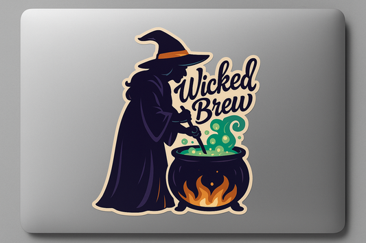Witch Wicked Brew Sticker Decal Vinyl Laptop Car Window Bumper AUTO Water Bottle Helmets Waterproof