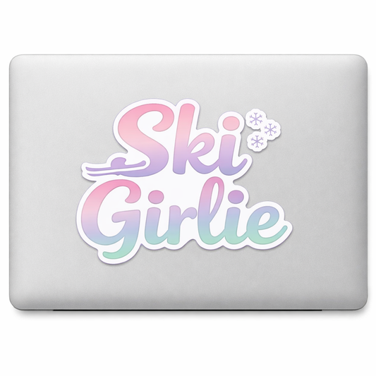 Ski Girlie Sticker Decal Vinyl Laptop Car Window Bumper AUTO Water Bottle Helmets Waterproof Winter Skiing
