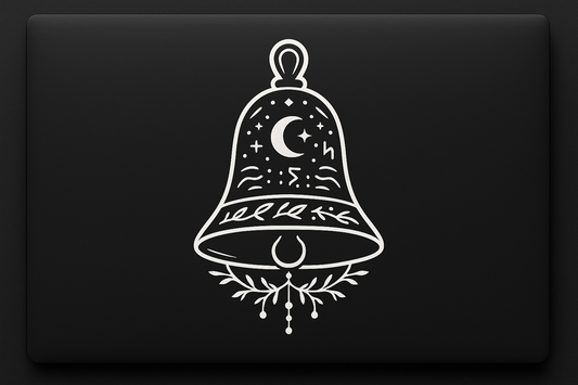 Witch's Bell Sticker Decal Vinyl Laptop Car Window Bumper AUTO Water Bottle Helmets Waterproof Mystical Engravings