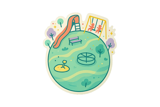 Tiny Planet Playgrounds Sticker Decal Vinyl Laptop Car Window Bumper AUTO Water Bottle Helmets Waterproof Fun