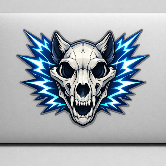 Wolf Skull Lightning Sticker Decal Vinyl Laptop Car Window Bumper AUTO Water Bottle Helmets Waterproof Nature