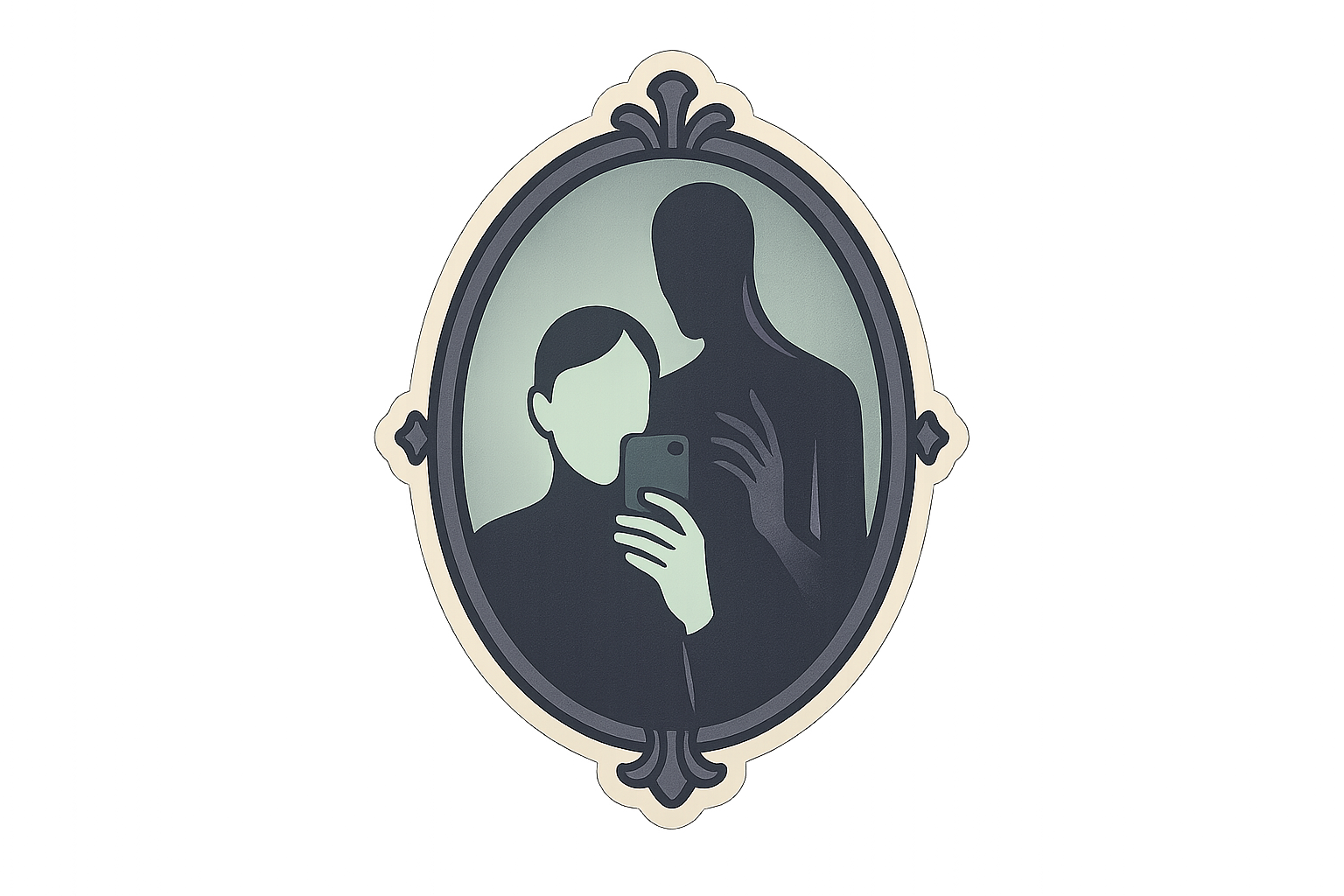 Shadow Figure Haunted Mirror Sticker Decal Vinyl Laptop Car Window Bumper AUTO Water Bottle Helmets Waterproof Paranormal Ghost