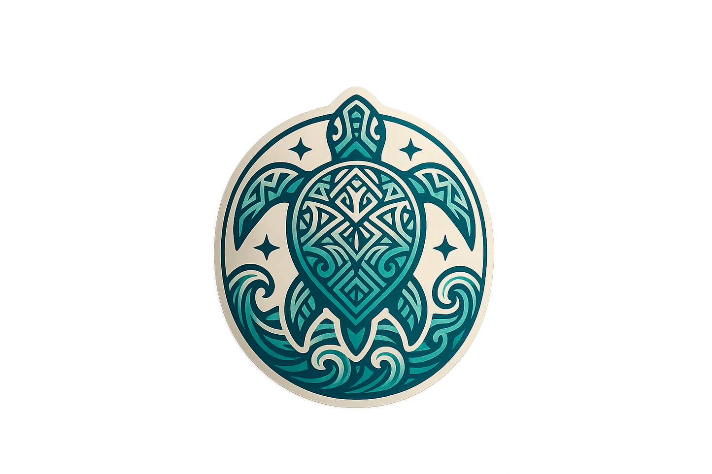 Tribal Turtle Sticker Decal Vinyl Laptop Car Window Bumper AUTO Water Bottle Helmets Waterproof Waves Stars