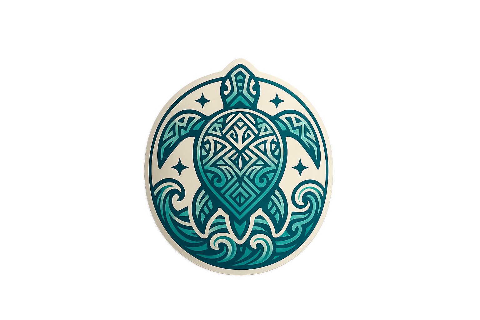 Tribal Turtle Sticker Decal Vinyl Laptop Car Window Bumper AUTO Water Bottle Helmets Waterproof Waves Stars