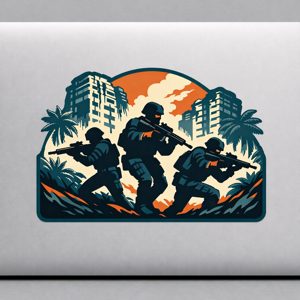Tactical Team Sticker Decal Vinyl Laptop Car Window Bumper AUTO Water Bottle Helmets Waterproof Tropical City