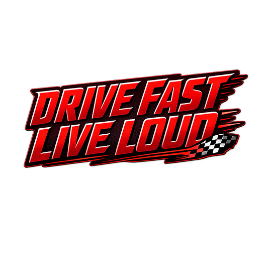 Drive Fast Live Loud Sticker Decal Vinyl Laptop Car Window Bumper AUTO Water Bottle Helmets Waterproof Racing