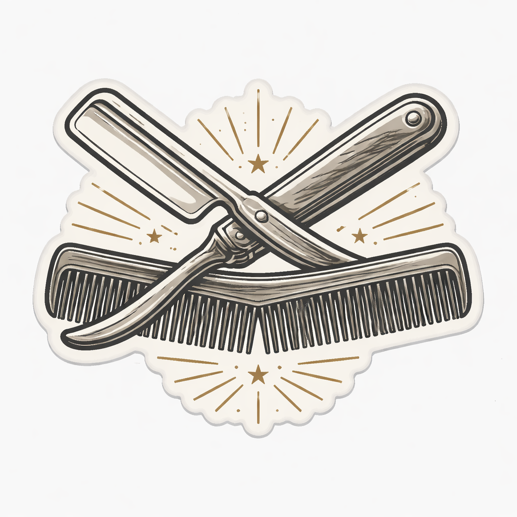 Barber Logo Sticker Decal Vinyl Laptop Car Window Bumper AUTO Water Bottle Helmets Waterproof