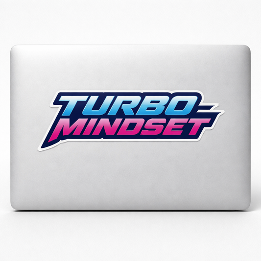 Turbo Mindset Sticker Decal Vinyl Laptop Car Window Bumper AUTO Water Bottle Helmets Waterproof Racing Font