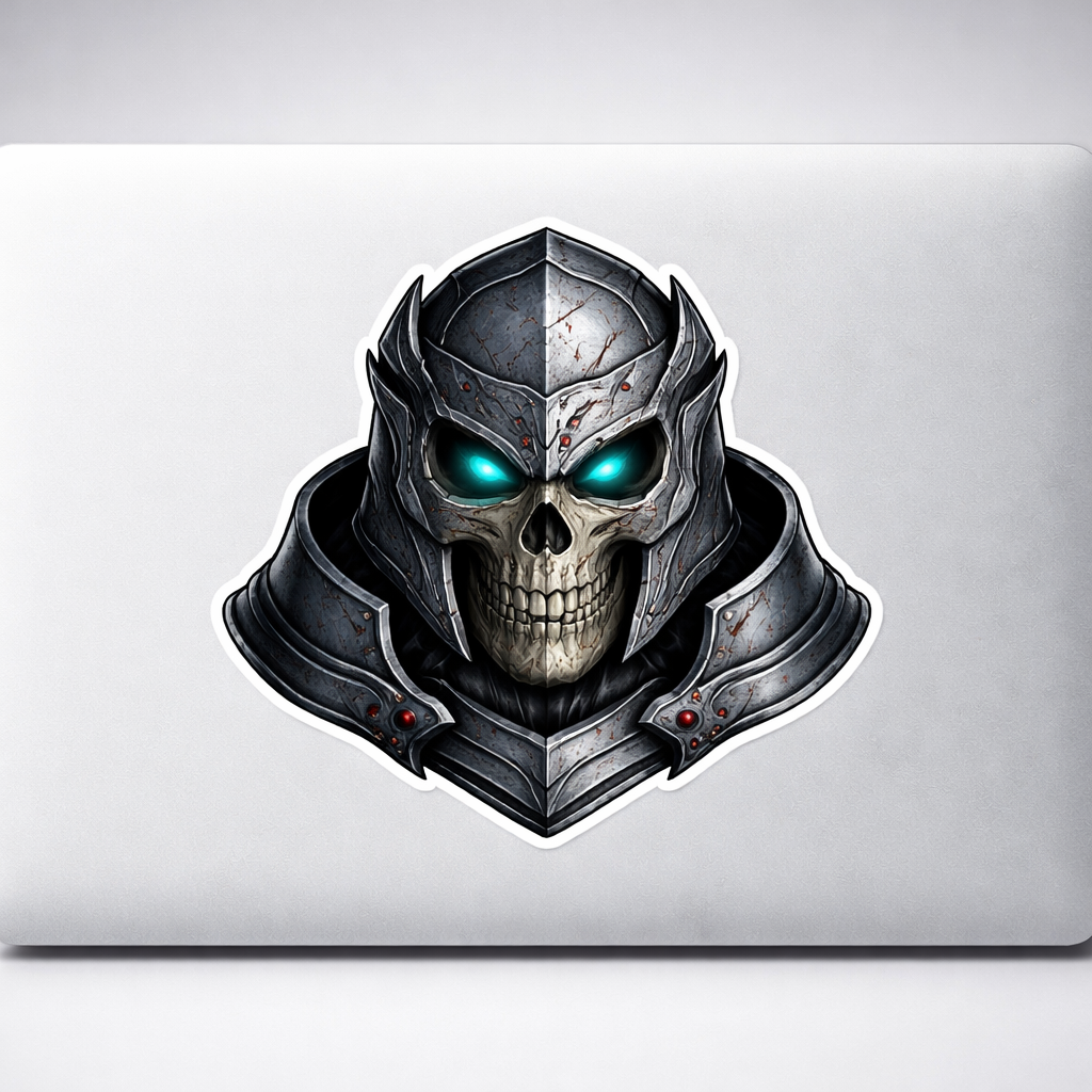 Armored Skull Glowing Eyes Sticker Decal Vinyl Laptop Car Window Bumper Truck AUTO Bottle Helmets Waterproof