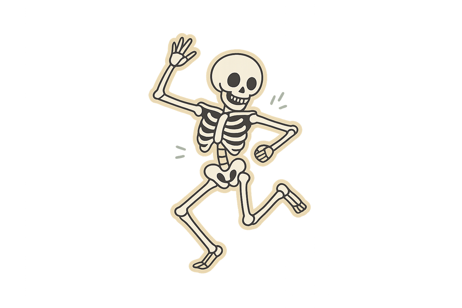 Skeleton Sticker Decal Vinyl Laptop Car Window Bumper AUTO Water Bottle Helmets Waterproof Dancing Pose