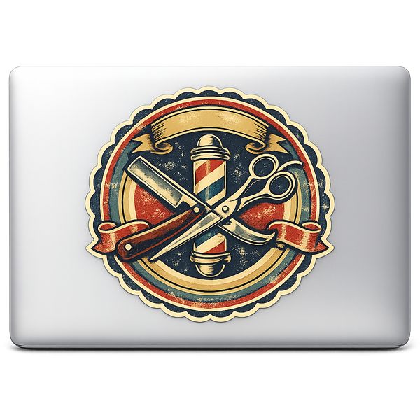 Retro Barbershop Sticker Decal | Laptop & Car Window – ADSTAVINDEC
