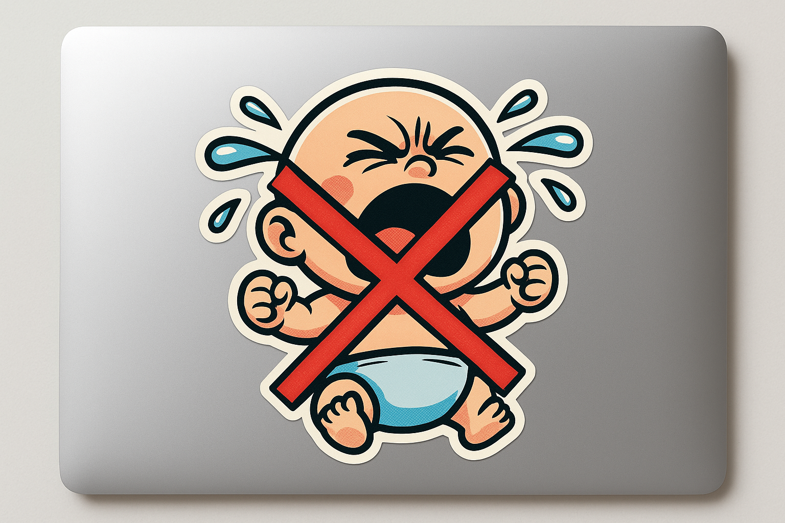 Comic Style Baby Crying Sticker Decal Vinyl Laptop Car Window Bumper AUTO Water Bottle Helmets Waterproof