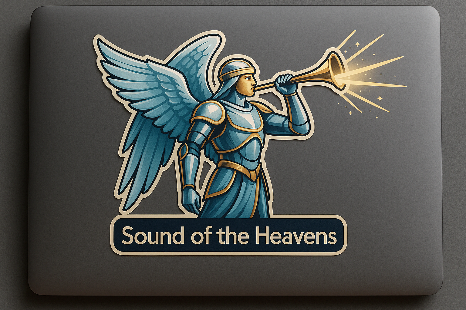 Celestial Gabriel Sticker Decal Vinyl Laptop Car Window Bumper AUTO Water Bottle Helmets Waterproof Trumpet Armor