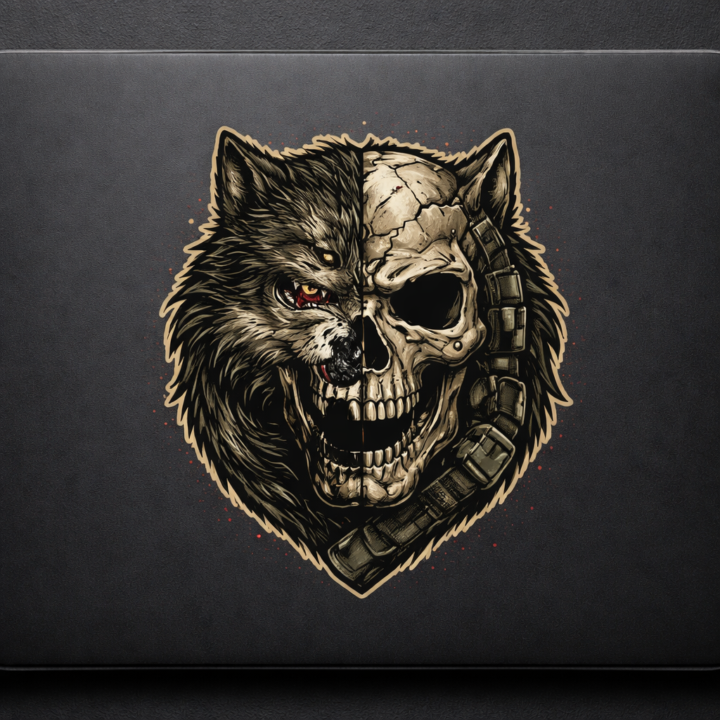 Wolf Skull Sticker Decal Vinyl Laptop Car Window Bumper AUTO Water Bottle Helmets Waterproof Military