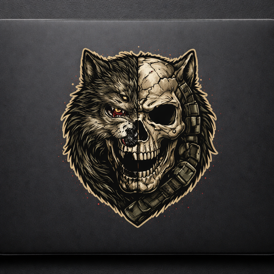 Wolf Skull Sticker Decal Vinyl Laptop Car Window Bumper AUTO Water Bottle Helmets Waterproof Military