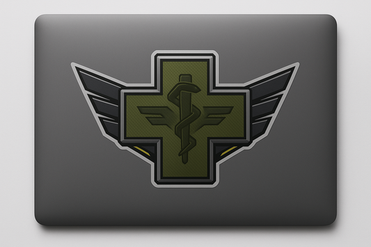 Combat Medic Cross Wings Sticker Decal Vinyl Laptop Car Window Bumper AUTO Water Bottle Helmets Waterproof Medical