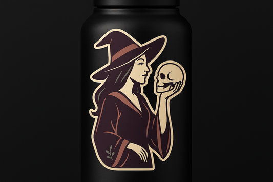 Witch Skull Sticker Decal Vinyl Laptop Car Window Bumper AUTO Water Bottle Helmets Waterproof Gothic