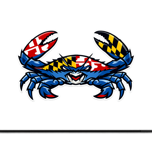 MD Maryland Blue Crab Sticker Decal Vinyl Laptop Car Window Bumper AUTO Bottle Water Bottle Helmets Waterproof State Flag