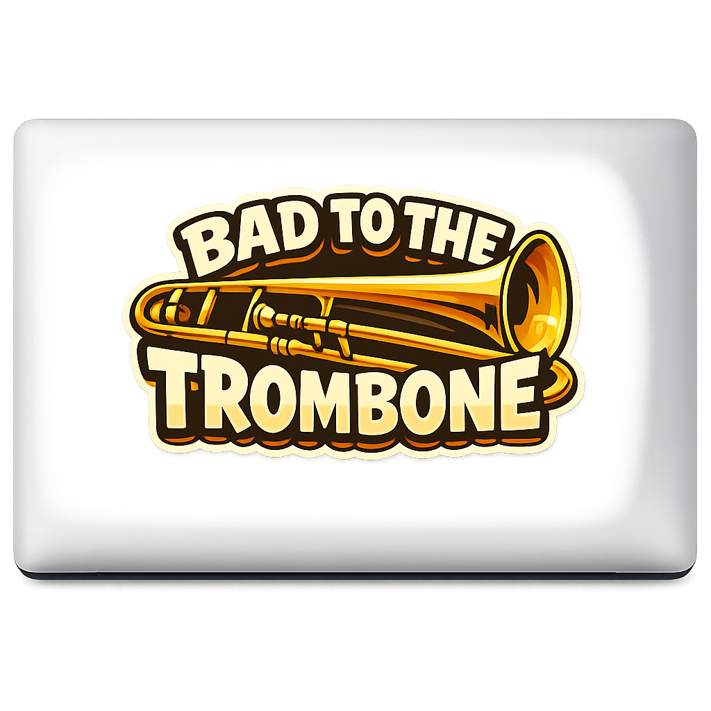 Trombone Sticker Decal Vinyl Laptop Car Window Bumper AUTO Water Bottle Helmets Waterproof Music Humor