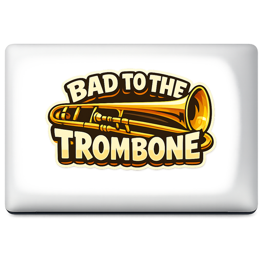 Trombone Sticker Decal Vinyl Laptop Car Window Bumper AUTO Water Bottle Helmets Waterproof Music Humor