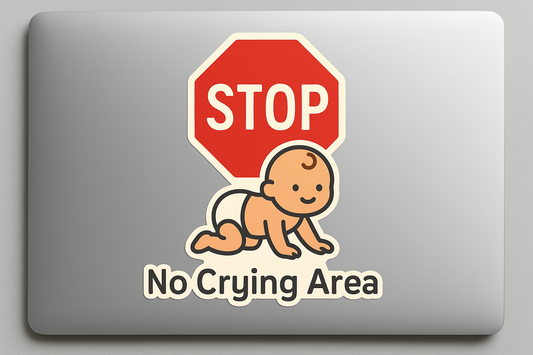 No Crying Area Sticker Decal Vinyl Laptop Car Window Bumper AUTO Water Bottle Helmets Waterproof USA