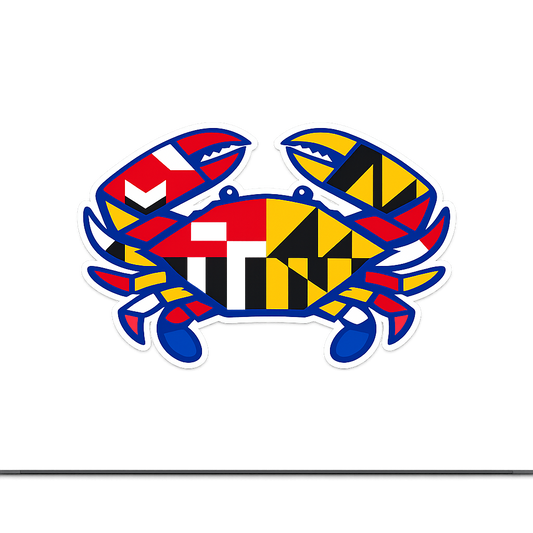 MD Maryland Blue Crab Sticker Decal Vinyl Laptop Car Window Bumper AUTO Water Bottle Helmets Waterproof State Flag