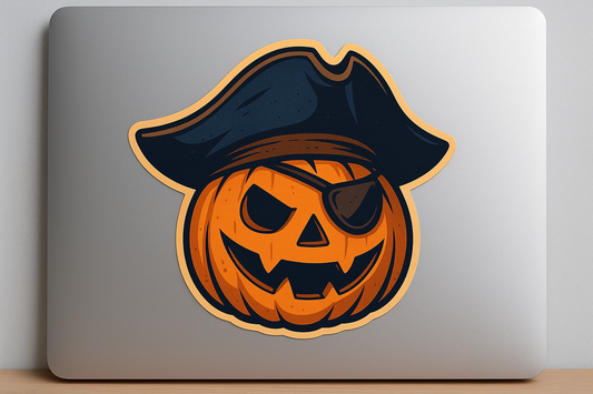 Pumpkin Pirate Sticker Decal Vinyl Laptop Car Window Bumper AUTO Water Bottle Helmets Waterproof Halloween