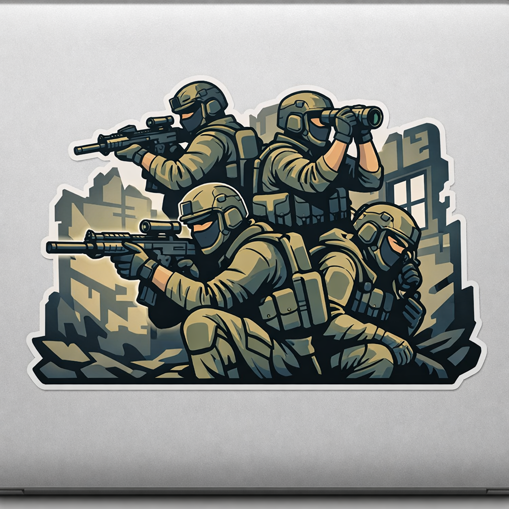 Urban Warfare Modern Infantry Sticker Decal Vinyl Laptop Car Window Bumper AUTO Water Bottle Helmets Waterproof