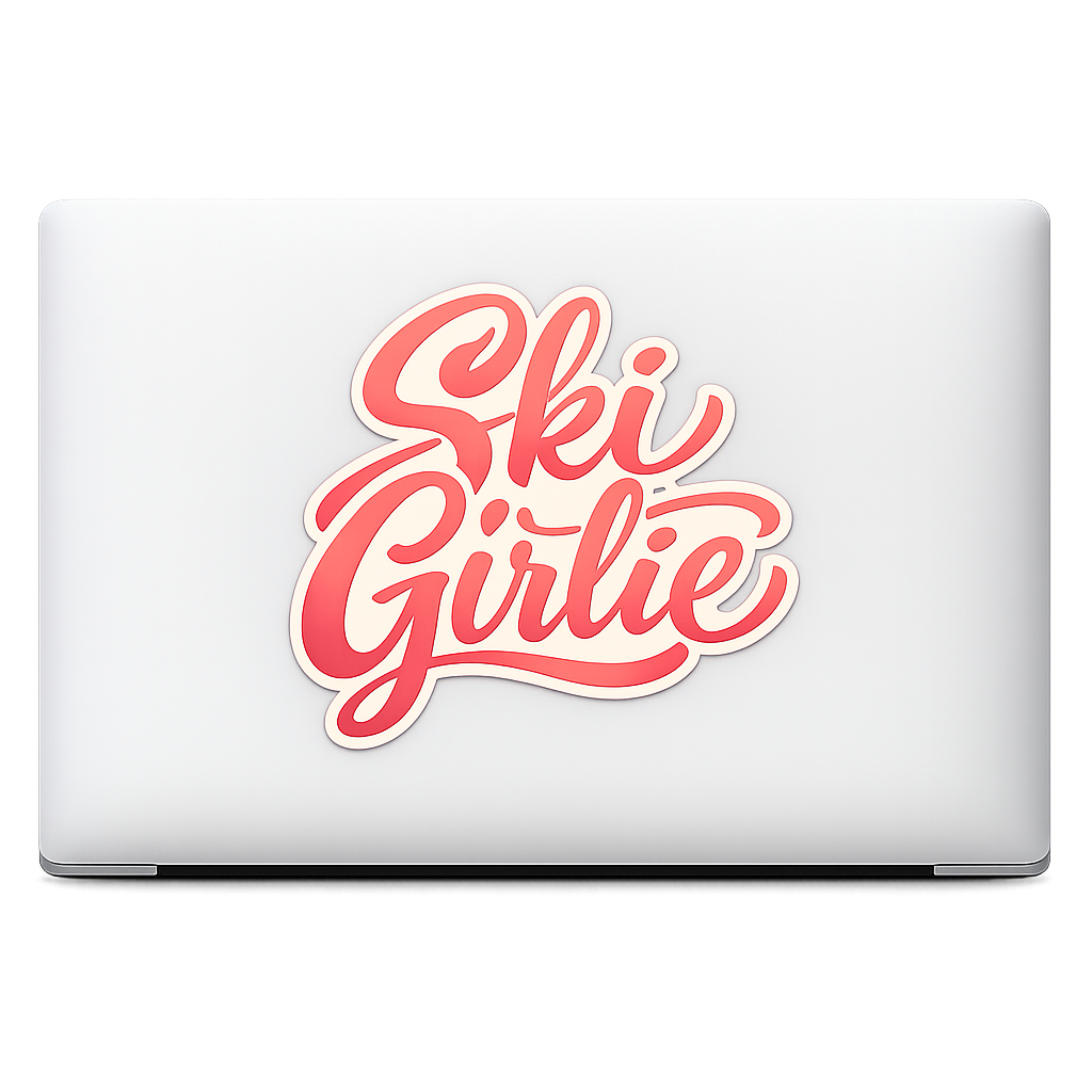Ski Girlie Sticker Decal Vinyl Laptop Car Window Bumper AUTO Water Bottle Helmets Waterproof Smooth Feminine Art