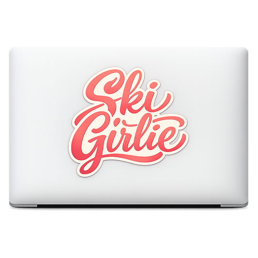 Ski Girlie Sticker Decal Vinyl Laptop Car Window Bumper AUTO Water Bottle Helmets Waterproof Smooth Feminine Art